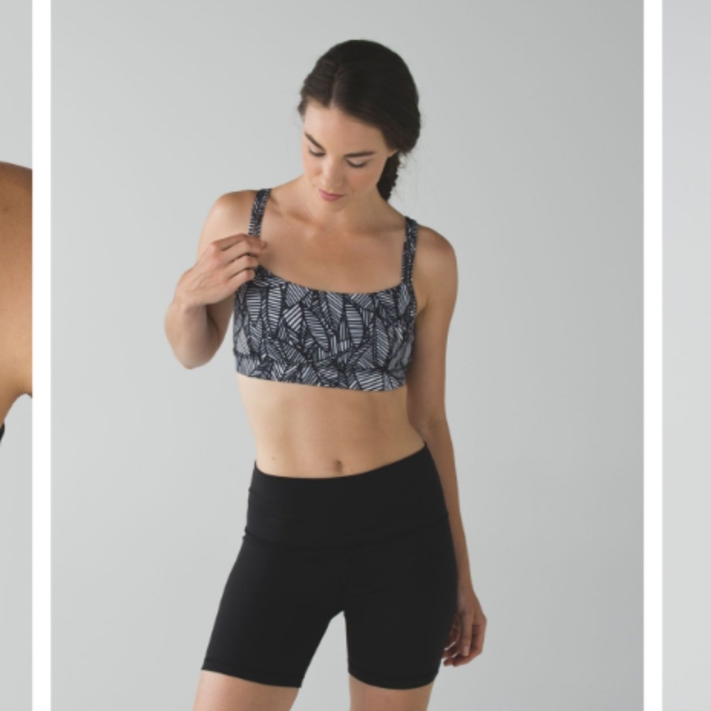 Lululemon Straight Up Bra - Floral Black and White